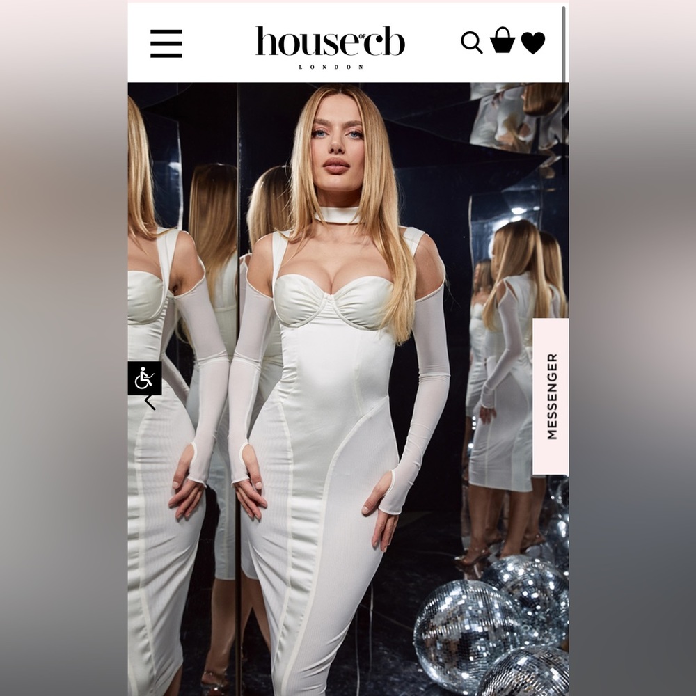 House of CB: Talika - Ivory Corset Midi Dress